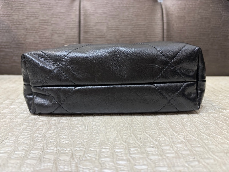 Chanel 黑牛皮霧銀釦Mini 22包AS3980-2