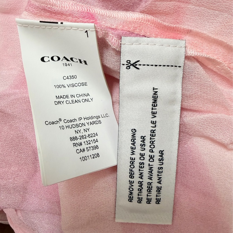 97）全新【COACH】質感粉嫩幾何．修身剪裁中長版洋裝 M-L可穿-11