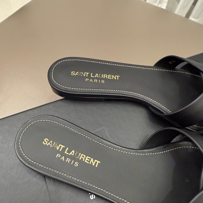 Saint Laurent YSL Tribute 平底黑色拖鞋 涼鞋 37號-5