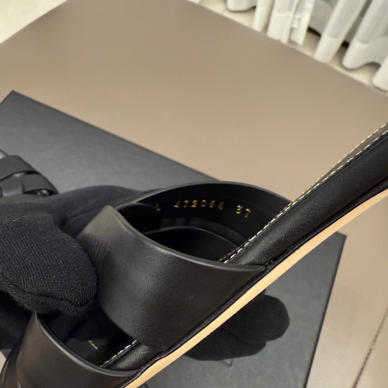 Saint Laurent YSL Tribute 平底黑色拖鞋 涼鞋 37號-8