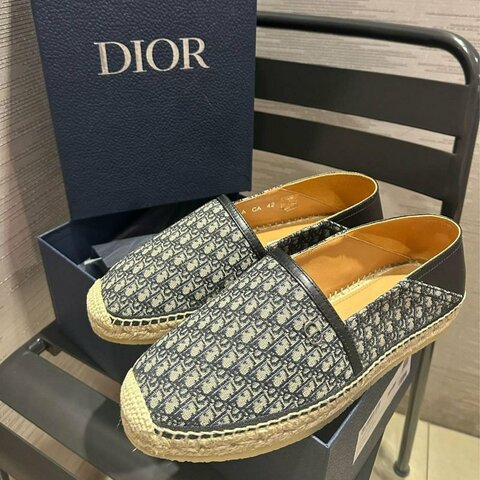 💎Han's house精品服飾💎 DIOR 滿版 老花 草編鞋 義大利製 現貨41