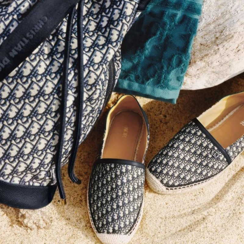 💎Han's house精品服飾💎 DIOR 滿版 老花 草編鞋 義大利製 現貨41-4