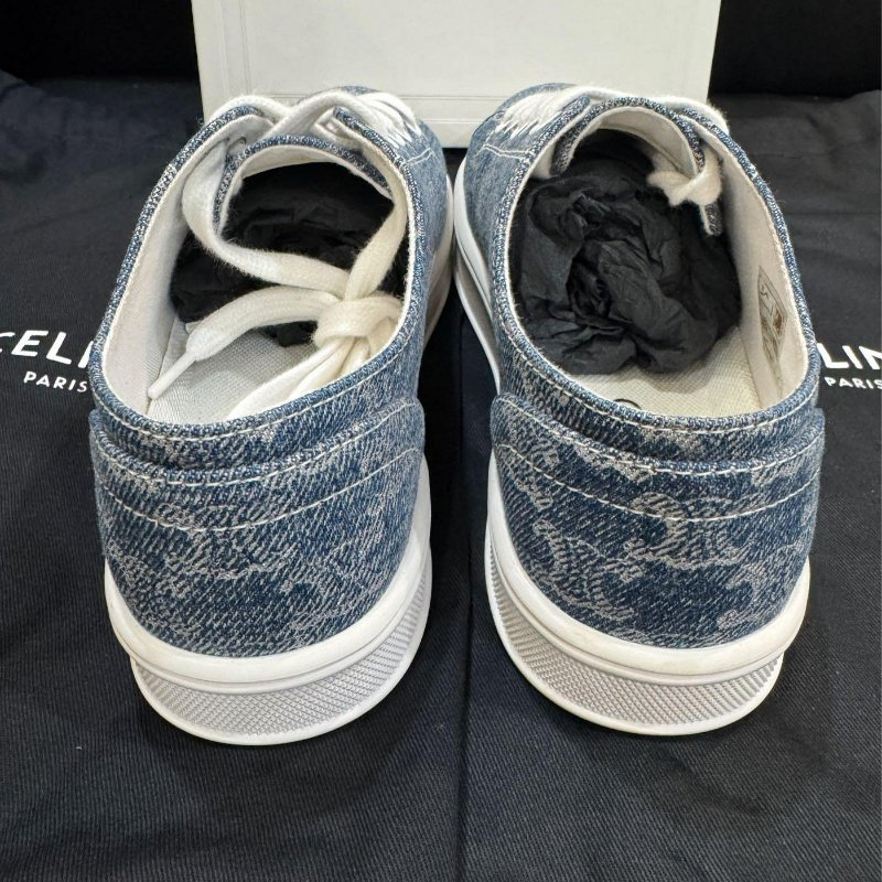 💎Han's house精品服飾💎 CELINE 滿版 凱旋門 牛仔 鞋 義大利製 現貨 36-4