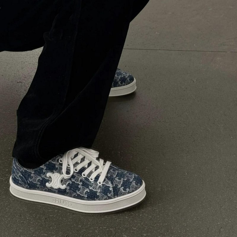 💎Han's house精品服飾💎 CELINE 滿版 凱旋門 牛仔 鞋 義大利製 現貨 36-6