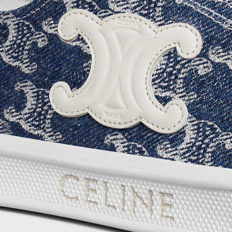 💎Han's house精品服飾💎 CELINE 滿版 凱旋門 牛仔 鞋 義大利製 現貨 36-7