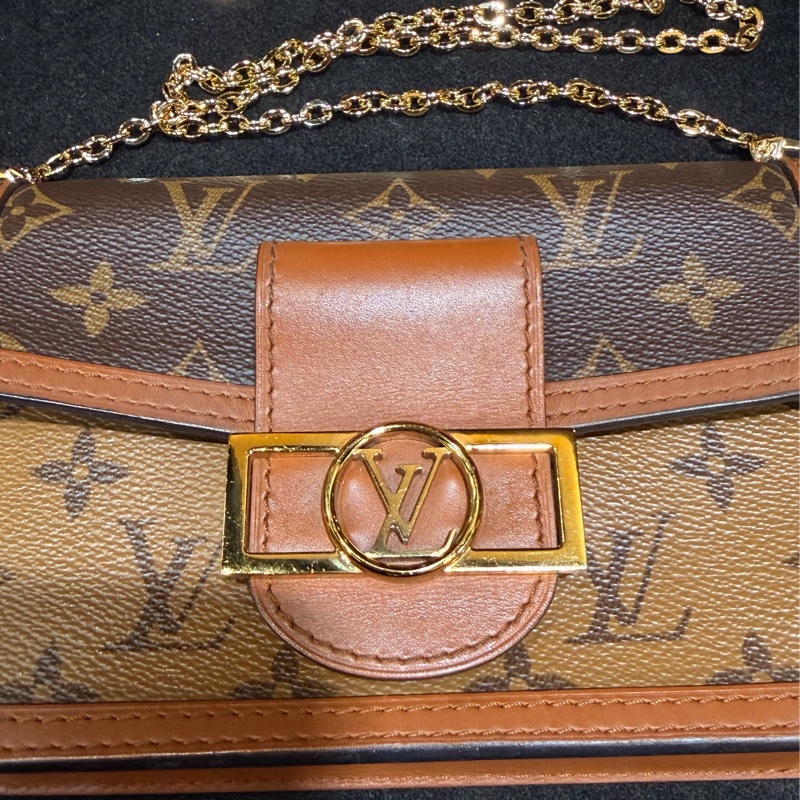 LV達芙妮woc 雙色老花鏈條包-4
