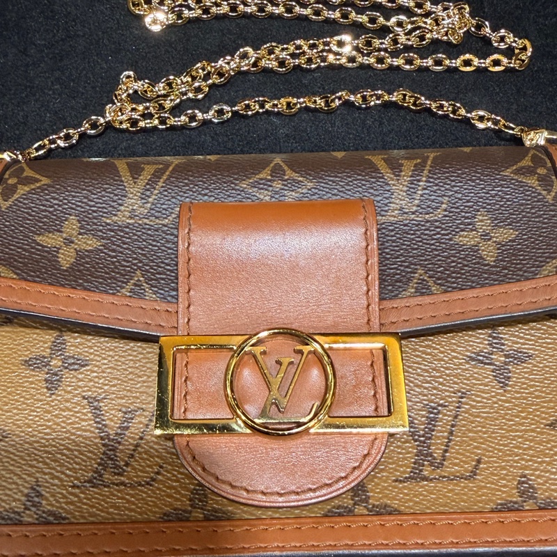 LV達芙妮woc 雙色老花鏈條包-5
