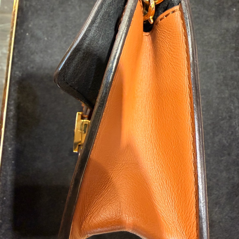 LV達芙妮woc 雙色老花鏈條包-13