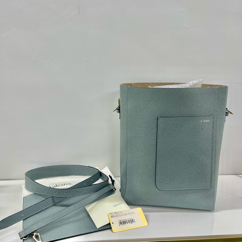 全新valextra medium bucket bag霧霾藍中號水桶包
