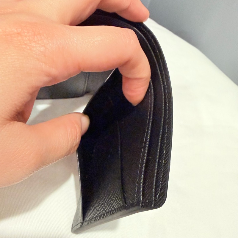 Louis Vuitton LV 黑棋盤格 對折短夾-15