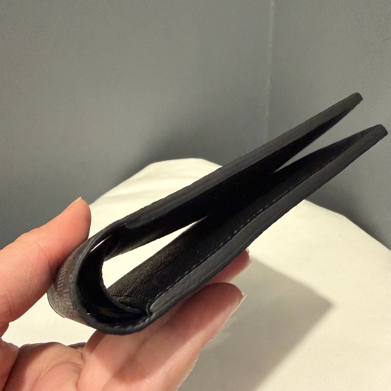 Louis Vuitton LV 黑棋盤格 對折短夾-18