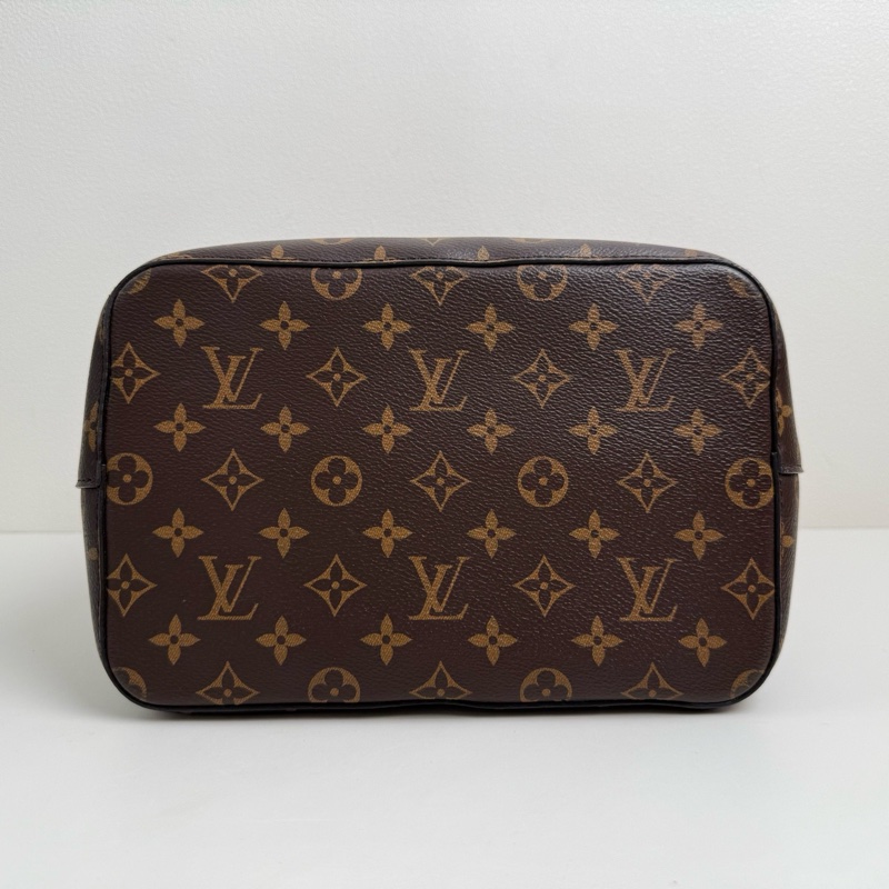 Louis Vuitton 路易威登 棕色塗層帆布老花水桶包斜挎包 紅色內里 金扣-5