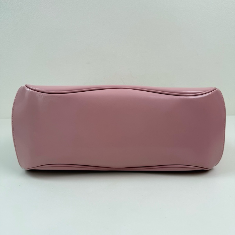 Gucci/古馳 粉色 竹節手提包 銀扣-6