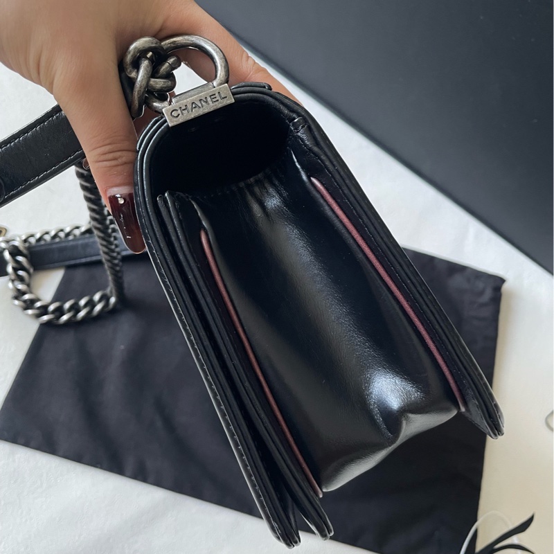 Chanel 黑銀牛皮薩爾茨堡全球限量款leboy中號  21開 98新-2