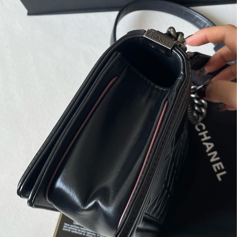 Chanel 黑銀牛皮薩爾茨堡全球限量款leboy中號  21開 98新-6