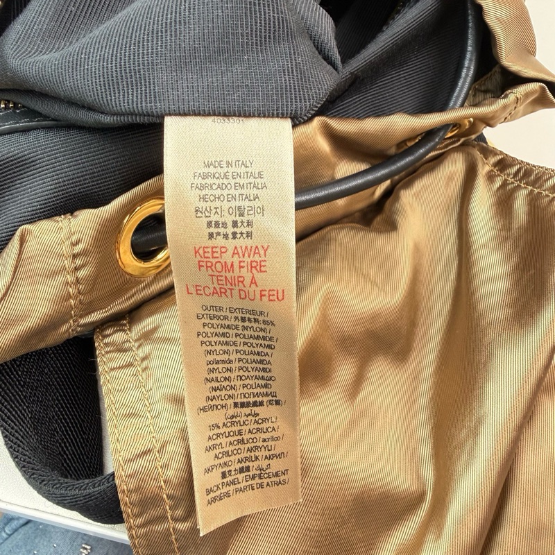 Burberry/博柏利 香檳色 尼龍 雙肩包 金扣-8