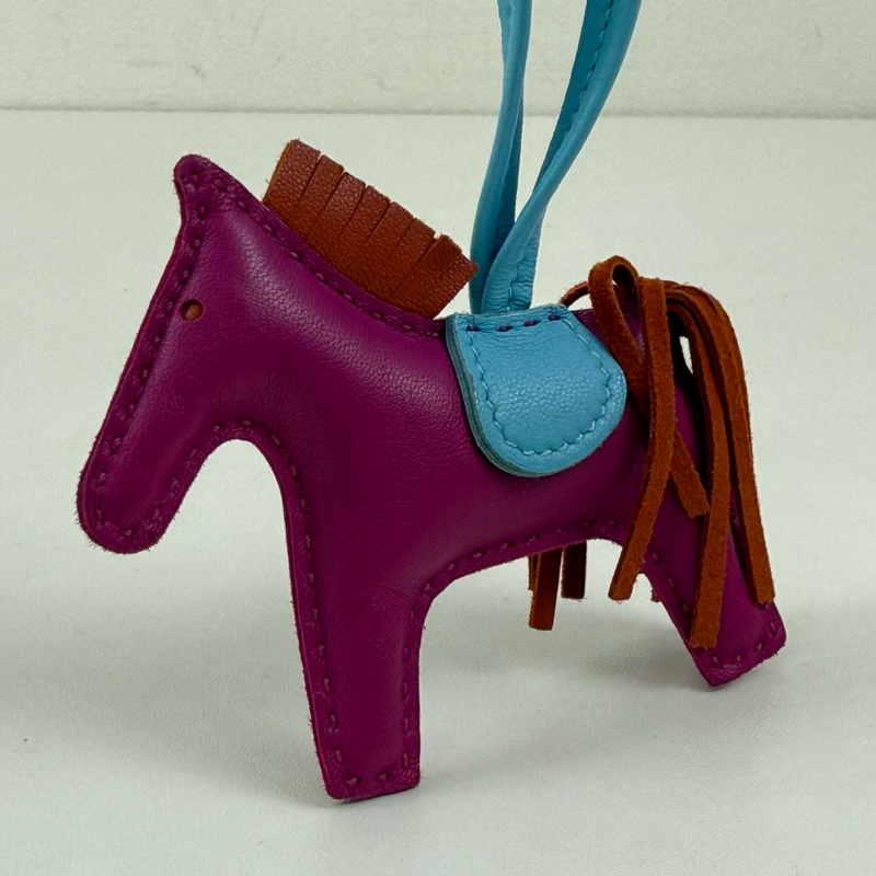 HERMES愛馬仕 配件小馬 玫紅色  A刻 2017年-3