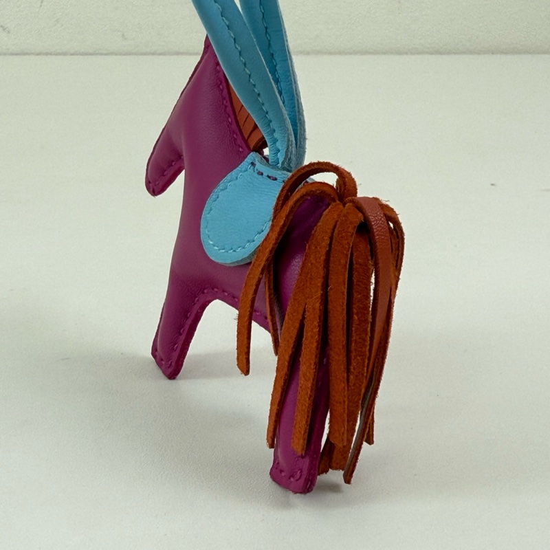 HERMES愛馬仕 配件小馬 玫紅色  A刻 2017年-4