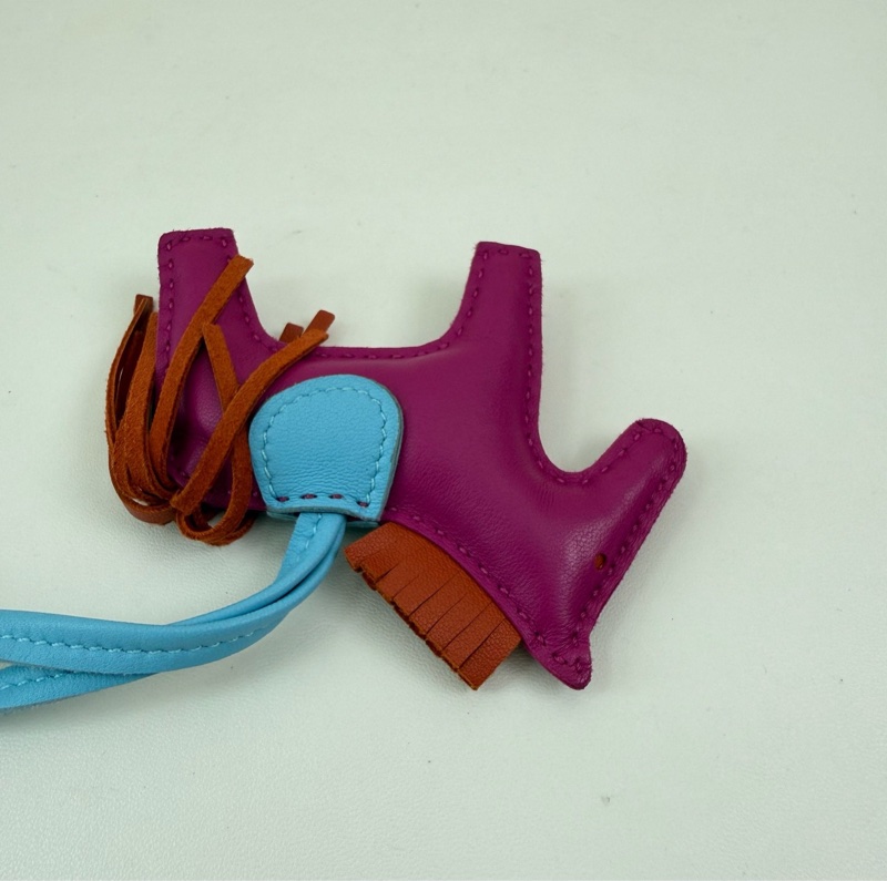 HERMES愛馬仕 配件小馬 玫紅色  A刻 2017年-5