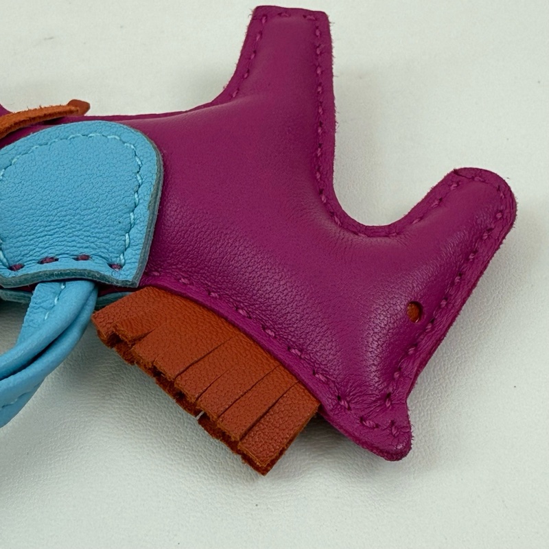 HERMES愛馬仕 配件小馬 玫紅色  A刻 2017年-6