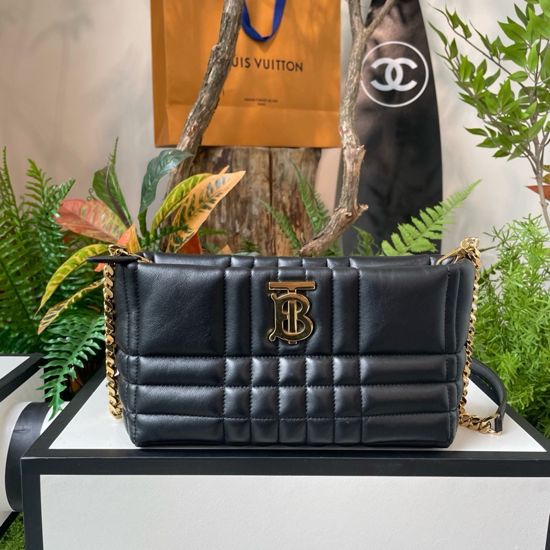 Burberry巴寶莉 Lola蘿拉包TB黑金鍊條包-0