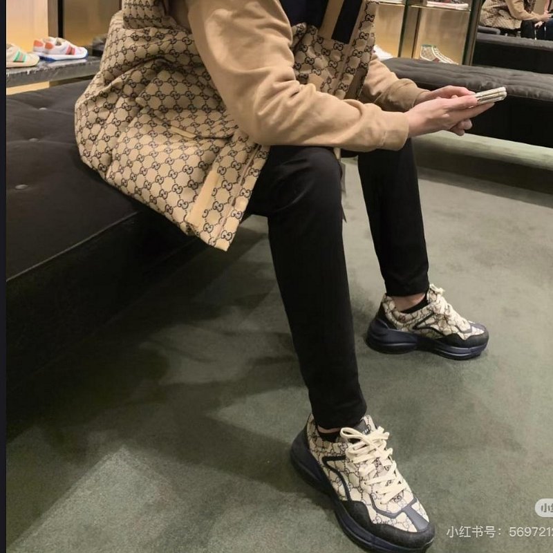 💎Han's house精品服飾💎GUCCI 古馳 滿版 GG Rhyton 鞋 義大利製-5