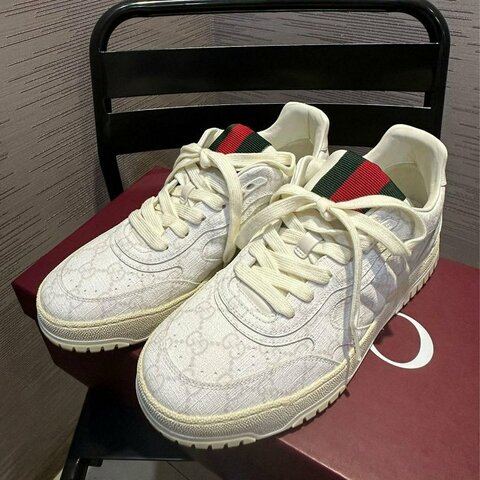 💎Han's house精品服飾💎GUCCI 古馳 老花 Re Web 鞋 義大利製 現貨 24 原價38000