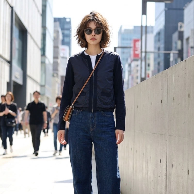 11）【Moncler】經典深藍 尼龍拼接棉質針織開襟外套 / 輕量飛行夾克 S號-2