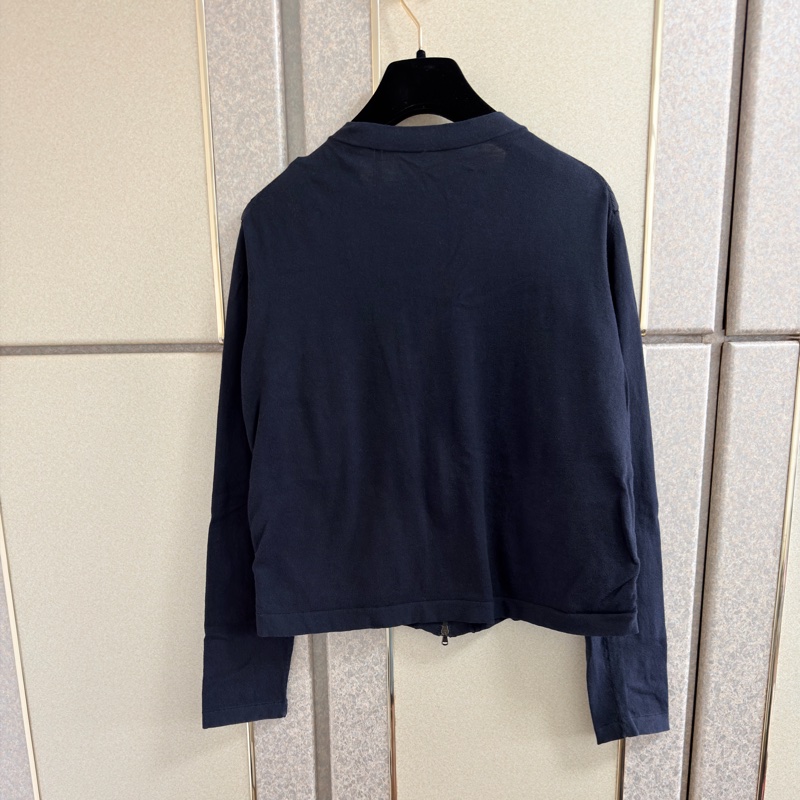 11）【Moncler】經典深藍 尼龍拼接棉質針織開襟外套 / 輕量飛行夾克 S號-6