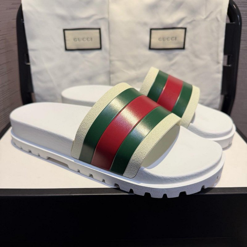 💎Han's house精品服飾💎GUCCI 古馳 橡膠 拖鞋 義大利製 白 現貨 UK 7 ~ 11 原價15800-0