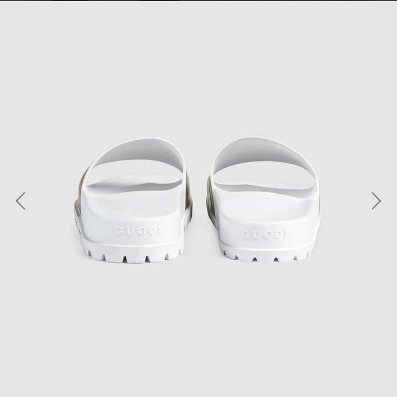💎Han's house精品服飾💎GUCCI 古馳 橡膠 拖鞋 義大利製 白 現貨 UK 7 ~ 11 原價15800-5