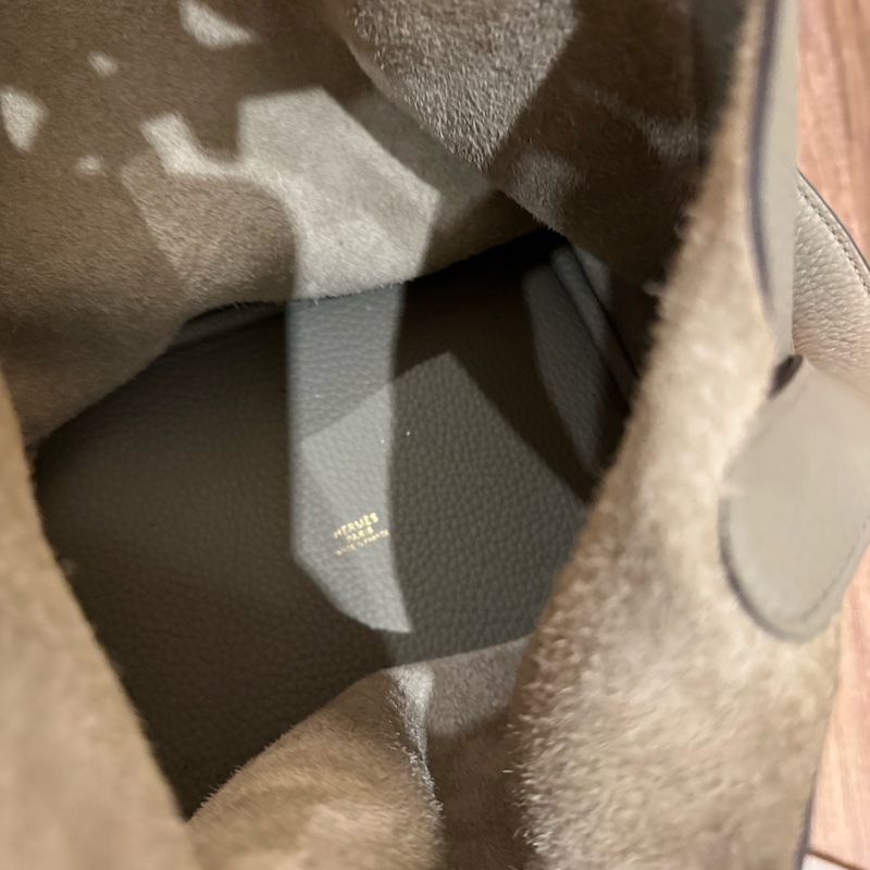 HERMRS 愛馬仕 鼠尾草灰綠金釦PICOTIN菜籃子22-12