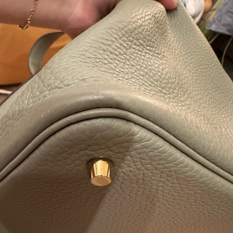 HERMRS 愛馬仕 鼠尾草灰綠金釦PICOTIN菜籃子22-18