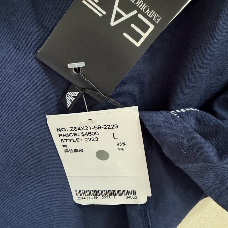 11）EA7 Emporio Armani 經典海軍藍拼接條紋織帶 彈力修身背心 / 坦克背心-5
