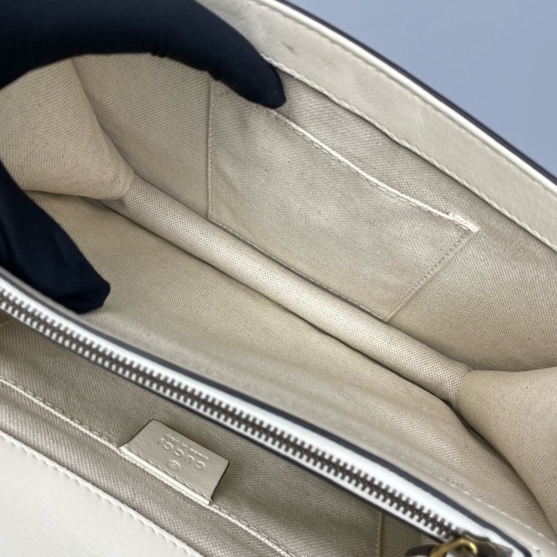 97新 二手GUCCI古驰女包拼色酒神竹节手提包/27*19*10cm/-4