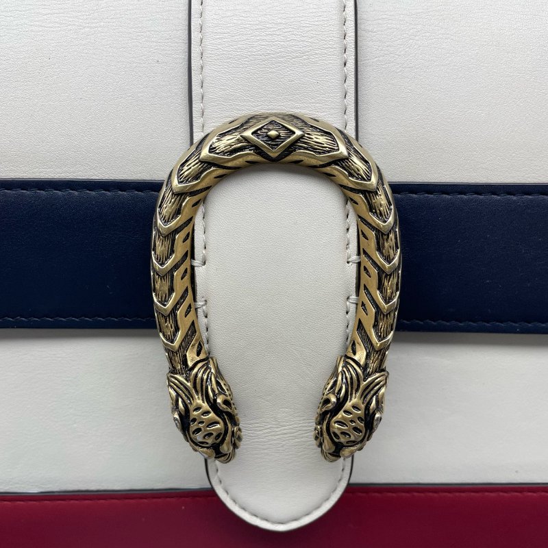 97新 二手GUCCI古驰女包拼色酒神竹节手提包/27*19*10cm/-6