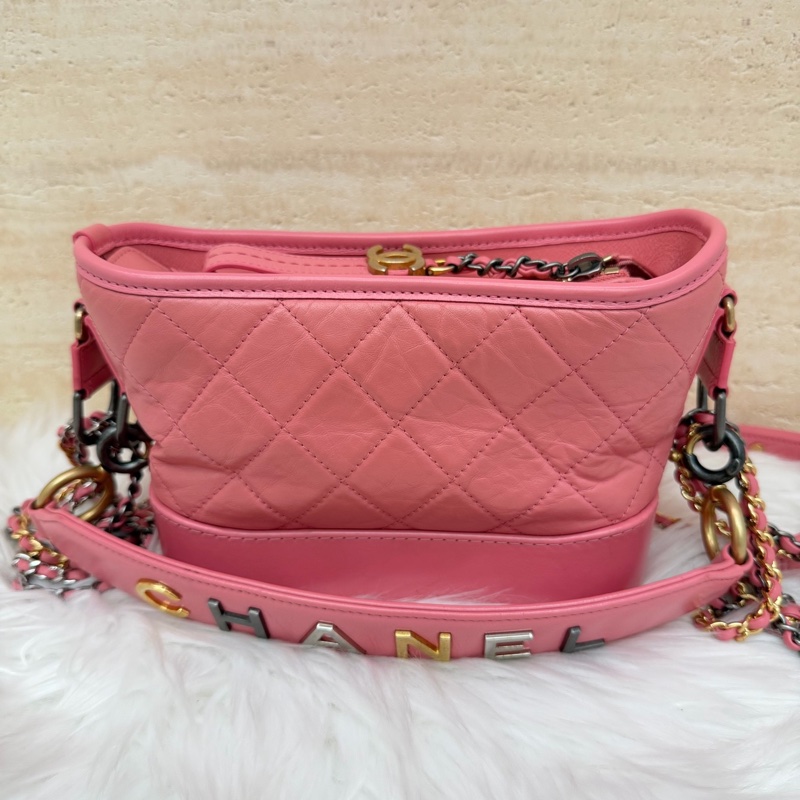Chanel • 經典Gabrielle 蜜桃粉牛皮字母手柄流浪包 小號 全網最低☝🏻-5