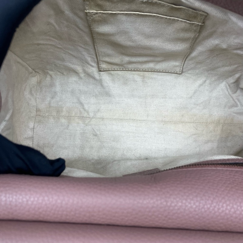 97新 二手Gucci古驰马蒙手提单肩包豆沙色/31*21*14cm/-7