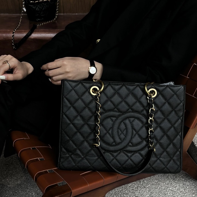 Chanel • 經典黑金荔枝牛皮Gst 有卡-4