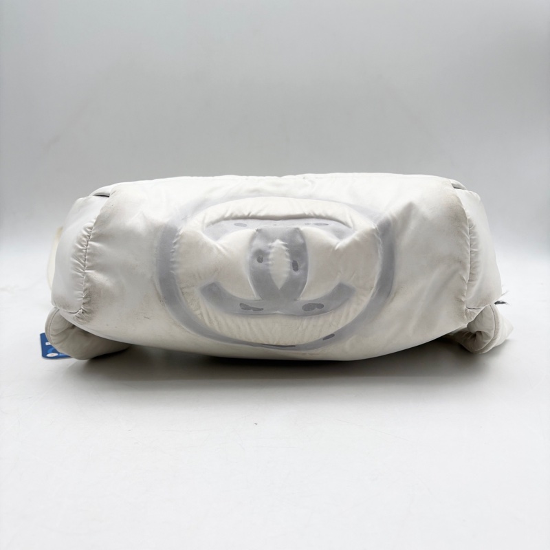 Chanel • 白色羽絨拼毛呢浮雕字母腰包 有卡 全網唯一☝🏻-4