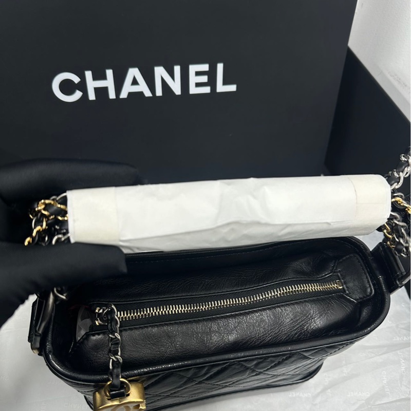 #全新全配🈶購證 香奈兒黑金流浪包小號 絕版超熱門收藏🔥-14