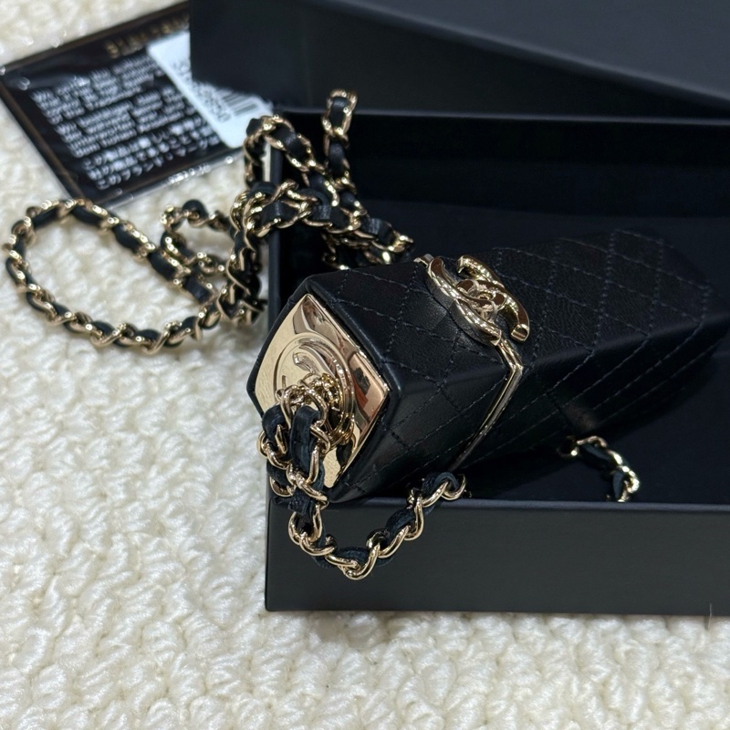 Chanel • 稀有黑金羊皮口紅包 全配帶卡✔️-5