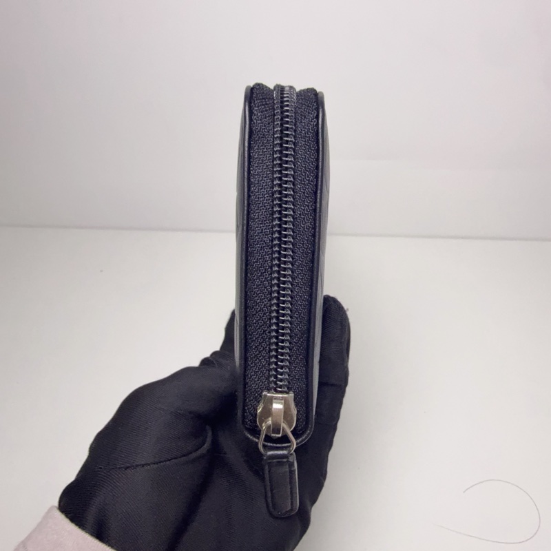 Chanel • 黑銀浮雕山茶花羊皮拉鍊長夾 全配閒置品☝🏻-4