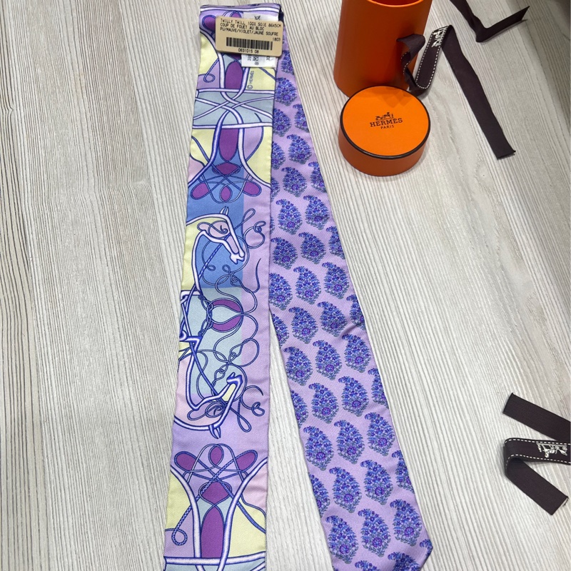 Hermes twilly 絲巾/綁包包絲巾-0