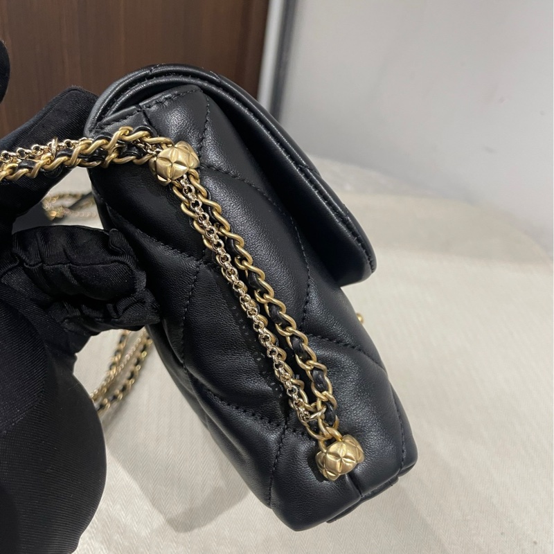 Chanel香奈兒21k黑金鴛鴦珍珠扣方胖子CF Square-2