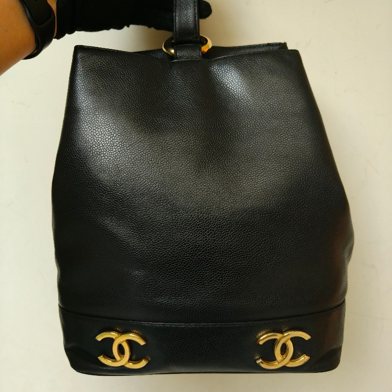 ㊣✨CHANEL✨(附防塵袋)香奈兒 老香 小香 雙C 黑金 雷標 牛皮水桶包 肩背包/二手包/二手精品🌳二手樹屋🌳-2