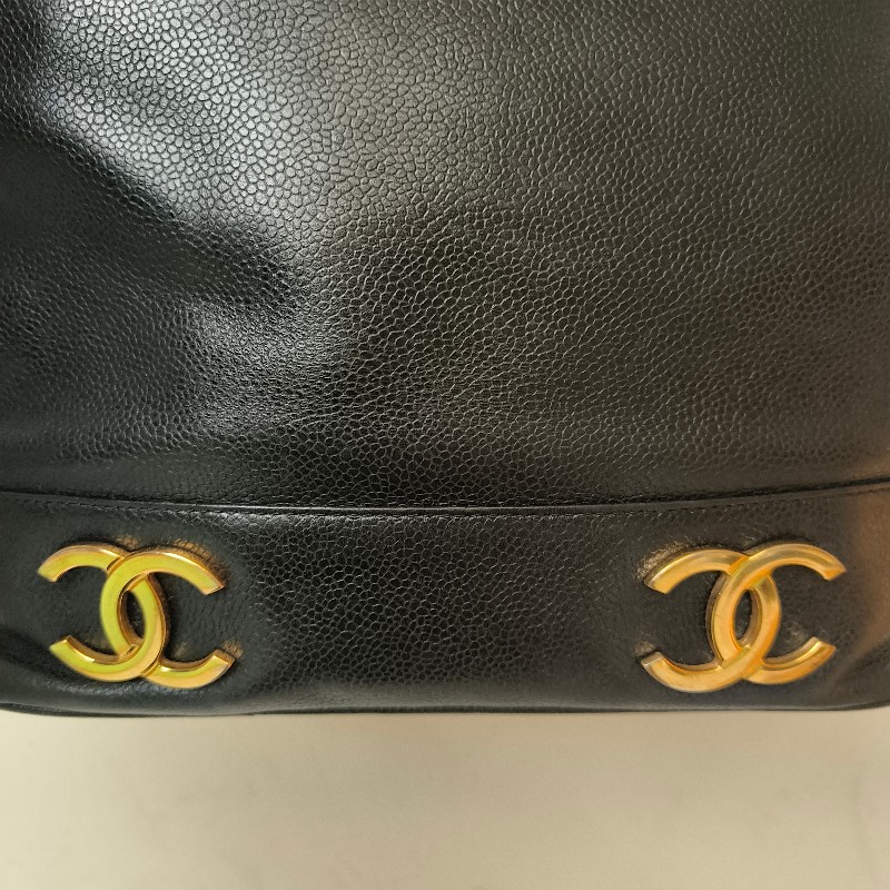 ㊣✨CHANEL✨(附防塵袋)香奈兒 老香 小香 雙C 黑金 雷標 牛皮水桶包 肩背包/二手包/二手精品🌳二手樹屋🌳-14