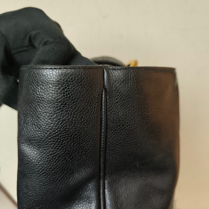 ㊣✨CHANEL✨(附防塵袋)香奈兒 老香 小香 雙C 黑金 雷標 牛皮水桶包 肩背包/二手包/二手精品🌳二手樹屋🌳-21