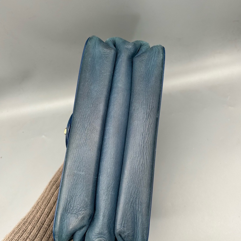 Chanel • 大都會系列海軍藍金釦油臘牛皮鏈條包 帶卡✔️-5