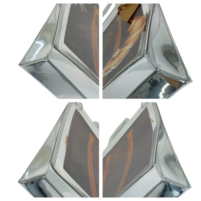 路易威登 (LOUIS VUITTON) Monogram Freezer Sac Plat 棕色銀色白色琺瑯皮革 M23151 手提包 單肩兩用 男女通用 A4 尺寸 女士-2